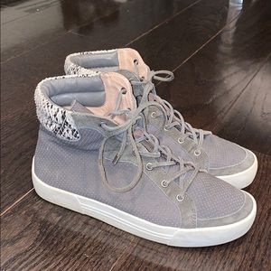 Joie High top sneakers with snakeskin detail